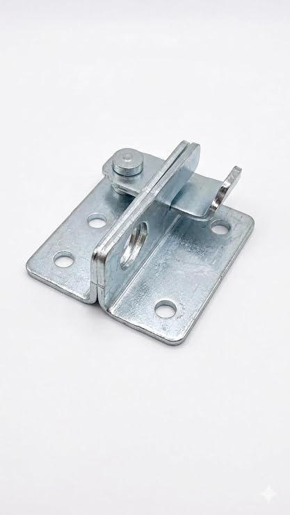 Kıbrıs Kilidi - Galvaniz Kaplama Sürme Kapı ve Pencere Emniyet Kilidi, Kelebek Kilit, Güvenlik Mandal Seti, Paslanmaya Dayanıklı, Asma Kilit Uyumlu - Gümüş Renk (KİLİTSİZ)