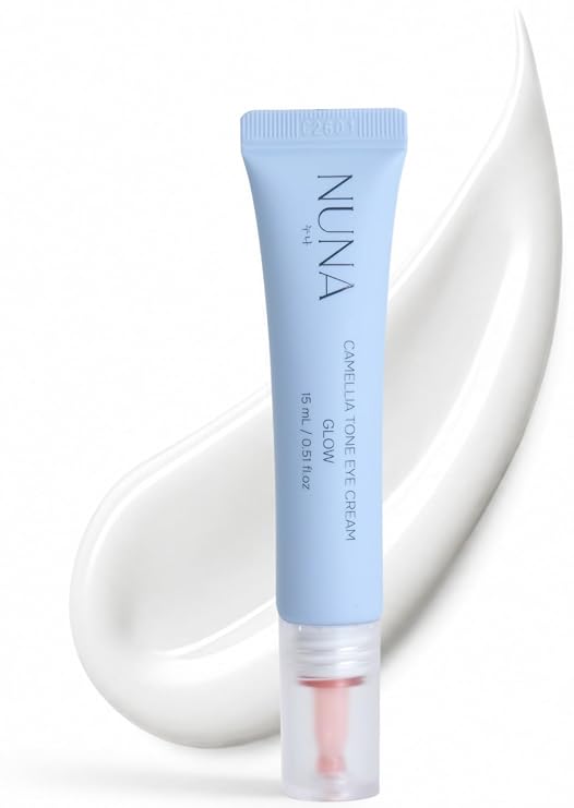NUNA Camellia Tone Eye Cream - Hydrating Cream for Eyes with sh-Pentapeptide complex, Hyaluronic acid, Centella Asiatica, Hydrolized Collagen, Ceramide NP and NAD+, 0.51 fl oz