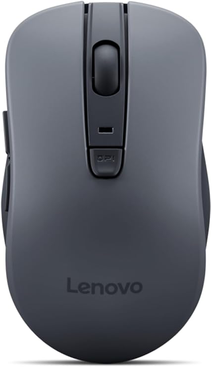 Lenovo WL310 Bluetooth Silent Mouse, Ergonomic, Adjustable DPI, Silent Clicks, Bluetooth 5.0, Portable for Windows, Mac, and Chromebook, Grey