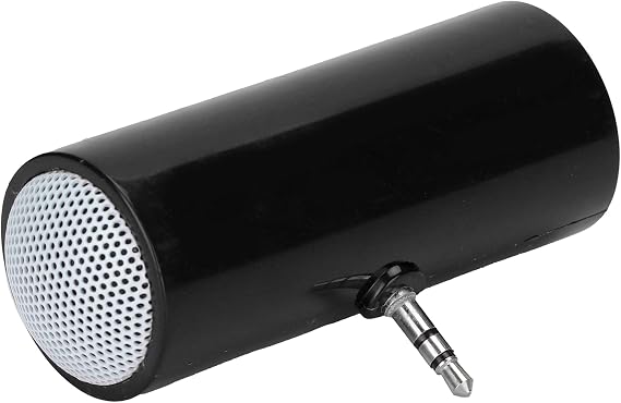 Portable Speaker, 3.5 mm Jack Stereo Battery Powered Wireless Plug in Speaker, Mini Portable Speaker for Mobile Phones and Tablets, (Black)