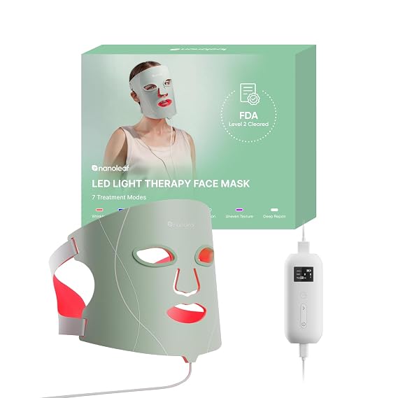 Nanoleaf FDA-Cleared LED Light Therapy Face Mask with 7 Treatment Modes