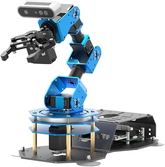 Hiwonder ROS2 Robotic Arm with ChatGPT Large AI Models Embodied Intelligence 6DOF Programming Robot Arm ROS Education AI Vision Voice Scene Understanding, ArmPi Ultra Starter Kit & RaspberryPi5 4GB