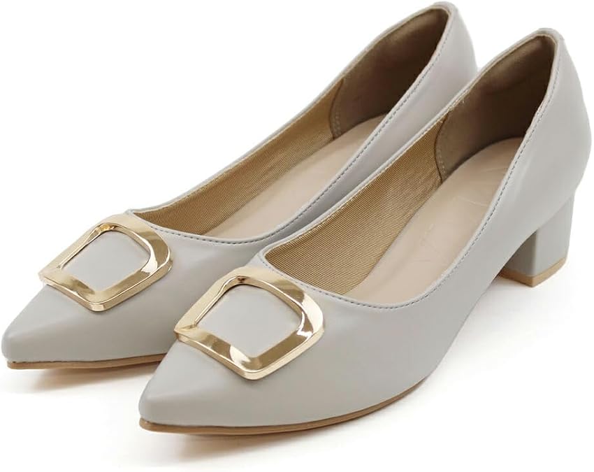 Vivian V3606AL Pumps, Motif, Chunky Heels, 1.6 inches 4 cm, Heel