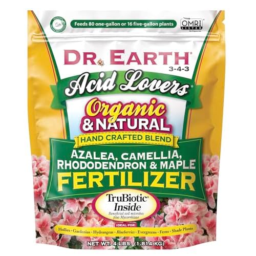 DR EARTH 703P Organic 4 AzaleaCamelliaRhododendron Acid Fertilizer in Poly Bag, 4-Pound, Natural
