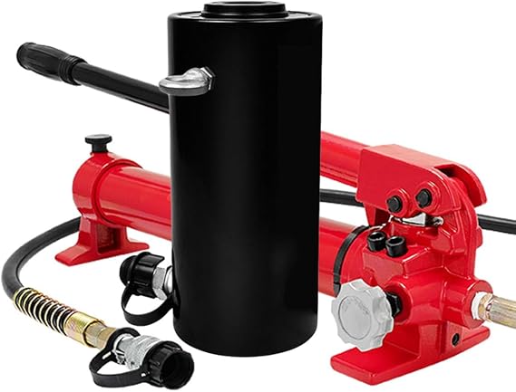 4inch Mini Hydraulic Lifting Cylinders Kit, Single Acting Hydraulic Cylinder Jack Hydraulic Ram Cylinder W/Retract Automatically, for Machinery, 20/30/60Ton(Size:with Pump,Color:20T)