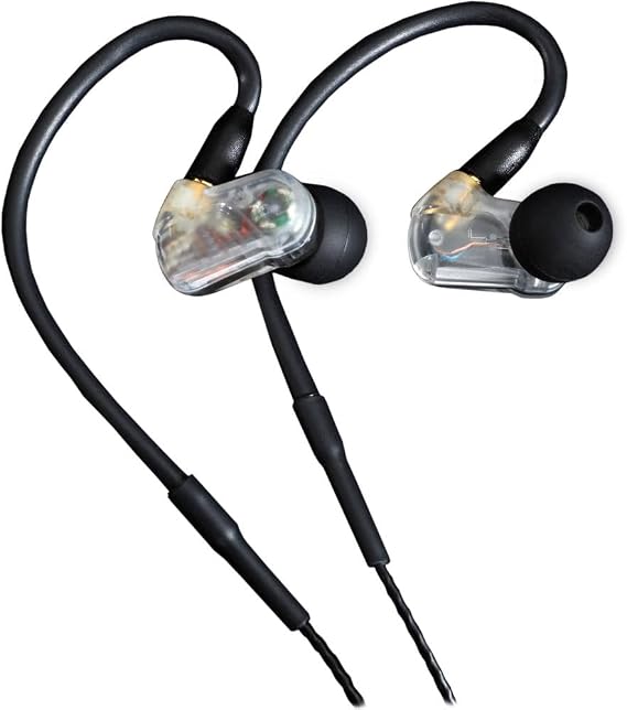Professional in-Ear Monitors Noise-Isolating Earbuds, Secure Comfortable Fit w/Multiple Eartips, 5' Cable, Great for Live Music, Video Production, Studio Monitoring & Everyday Listening