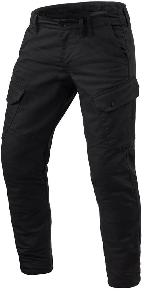 REV'IT! Men's Cargo 2 Tapered-Fit Motorcycle Jeans (Black - 28Wx34L)