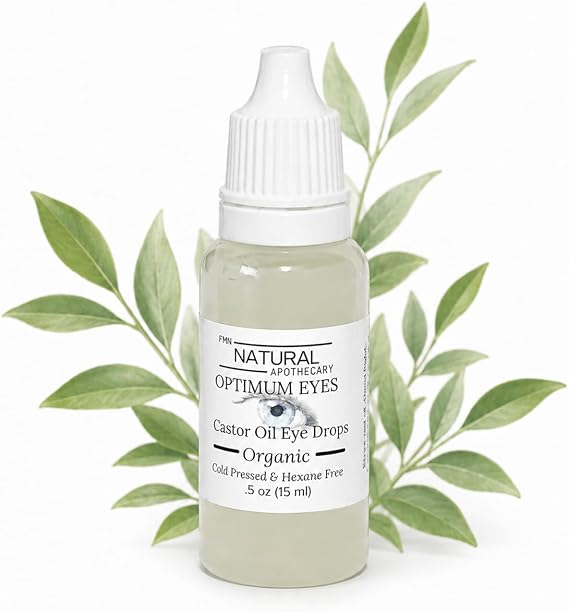 Organic Castor Oil Eye Drops 100% Pure & Natural Chemical Free Miracle Eye Drops 0.5oz/15 ml