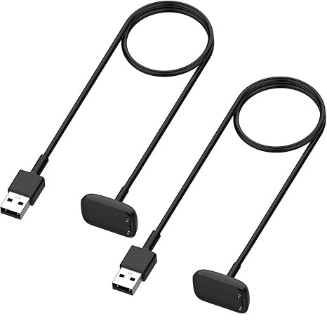 Charger for Fitbit Charge 6/5, Fitbit Luxe, Replacement USB Charging Cable Cord for Fitness Trackers [2-Pack, 1m/3.3ft]
