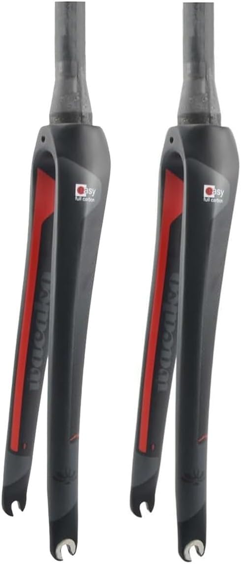 700C Road Bike Rigid Fork Carbon Fiber Bikes Front Forks 28.6MM 1-1/8" Straight Tube 1-1/2" Tapered Tube C Brake Bikes Hard Fork QR 9 * 100MM