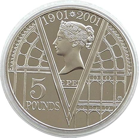 2001 100th Anniversary Queen Victoria £5 Five Pound Proof Coin in with Capsule Coin Holder in a Pouch Wallet