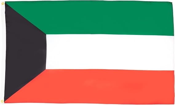 AZ FLAG - Kuwait Flag - 2x3 Ft - 100D Polyester Kuwaiti Banner with Two Metal Grommets - Fade Resistant - Vivid Colors - 2' x 3' Feet - 90x60 Cm