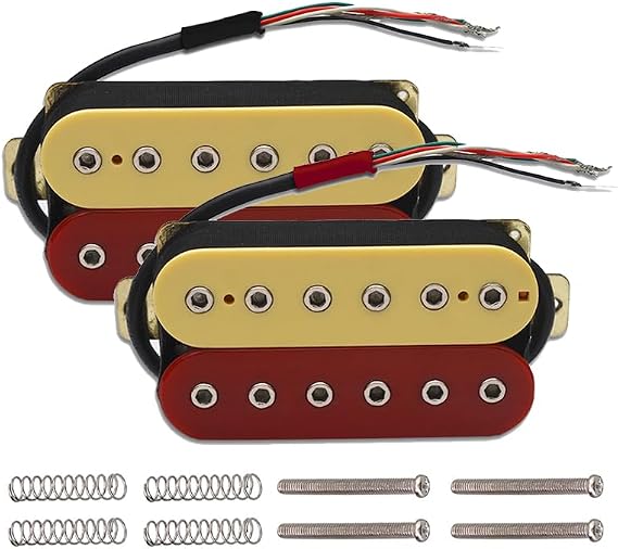 SAPHUE 6 String Electric Guitar Pickups Humbucker Dual in Line Adjustable 4pcs Hex Screw Pickup (Red)