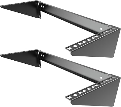 2 Pack of 4U Folding 19 Inches Cold Rolled Steel Wall Mountable Simple Vertical Rack and Networking Euipment Rack Including Hardware for Assembly 2
