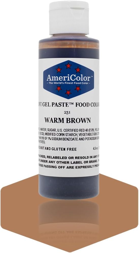 WARM BROWN SOFT GEL PASTE 4.5 OZ Cake Decorating