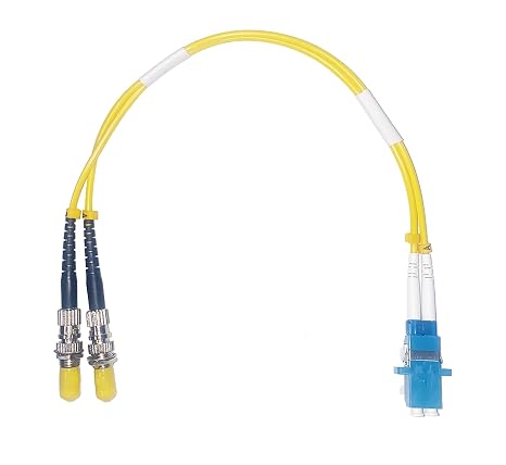 Fiber Optic Adapter Cable Adapter | SC to LC and ST to LC Singlemode and Multimode short patch cord Duplex 1 FT long | Male & Female Mutual Hybrid Connector Coupler Converter Dongle (ST TO LC OS1)