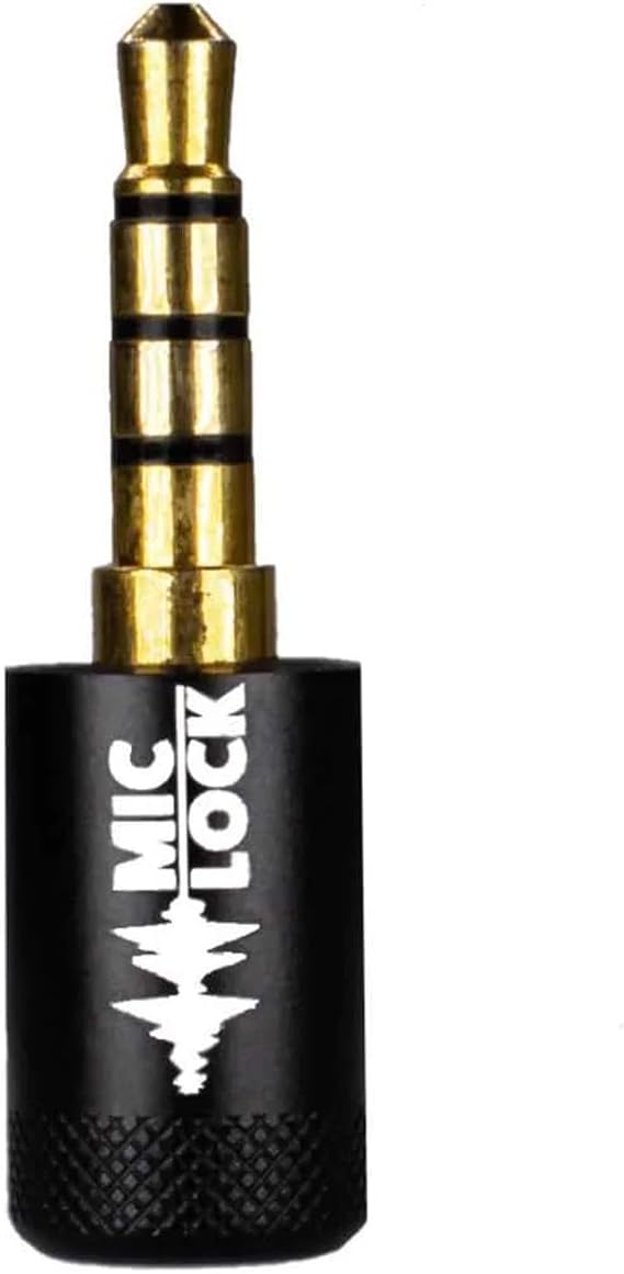 Mic-Lock Mini 3.5mm for Headphone Port - Microphone Audio and Data Security - Privacy Protector for Laptops, Smartphones, Tablets, and Computers (Black, Single Pack)