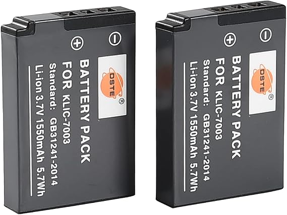 DSTE 2PCS KLIC-7003 KLIC7003 Compatible with Kodak EasyShare M380 M381 M420 V803 V1003 Z950 Camera