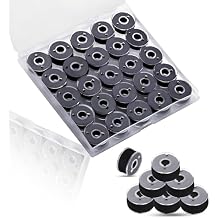 Sewing Thread Kit, 25 Pcs Bobbins for Sewing Machine, Size A SA156 Bobbin Thread for Brother Embroidery and Sewing Machines DIY Projects Black