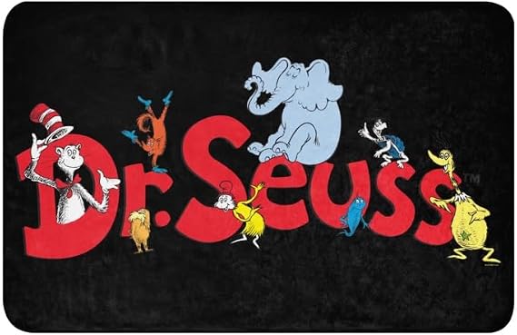 Dr. Seuss The Cat in The Hat Family of Characters Sherpa Blanket, Soft Throw Blanket for Couch, Fluffy Soft Cozy Blanket for Bed or Sofa, 37" x 57", Officially Licensed
