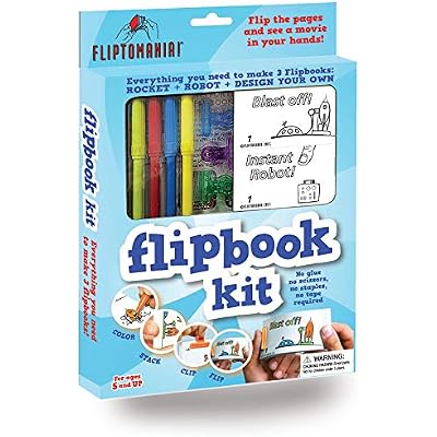 Fliptomania Make-Your-Own Flipbooks Kit: Rocket & Robot