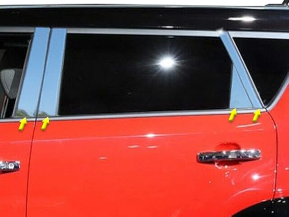 QAA is Compatible with 2014-2019 Kia Soul 8 Piece Stainless Pillar Post Trim PP14832