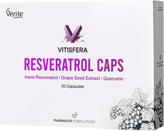Vitisfera Resveratrol Caps – 200 mg Trans Resveratrol (Veri-te®), Üzüm Çekirdeği Ekstresi, Quercetin – 20 Vegan Kapsül