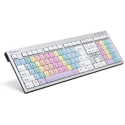 Logickeyboard Touch Typing Slim Line PC Keyboard | Training Colored Keyboard