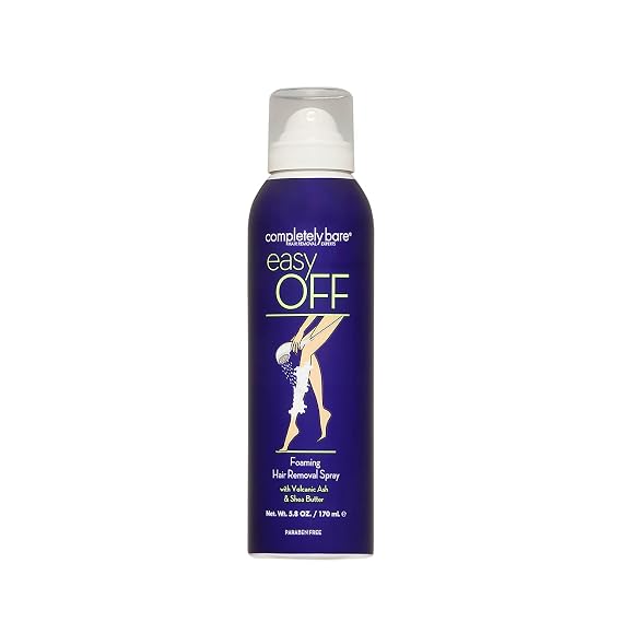 completely bare easy OFF | Foaming Hair Removal Spray | Shea Butter | Aloe Vera | Volcanic Ash | 5.8 OZ