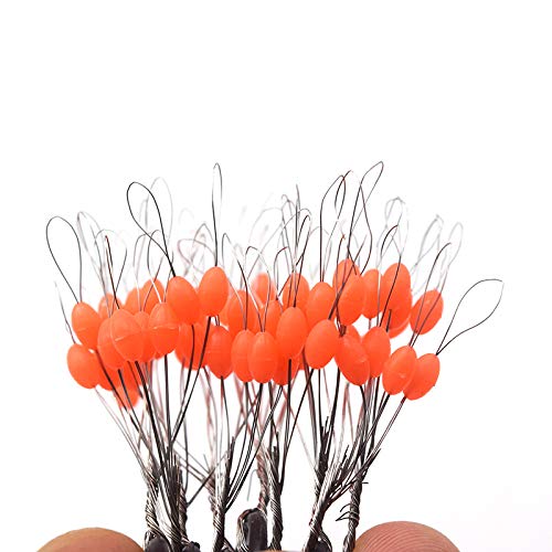 600 Pcs Orange Rubber Fishing Bobber Stopper,6 in 1 Float Sinker Stops, Floats for Fishing,L M S Float Stop Available Orange Oval, Small