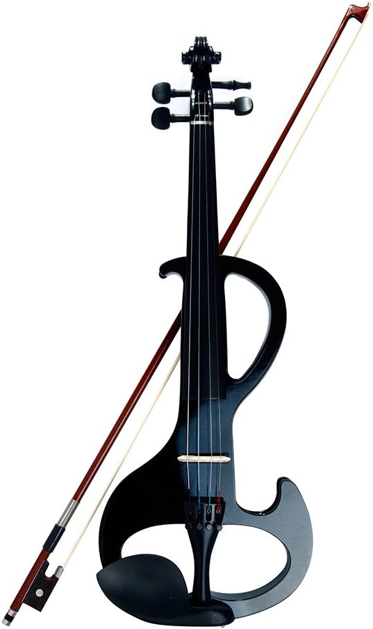 Black Electric Violin Maple Spruce Wooden Violin with Ebony Code