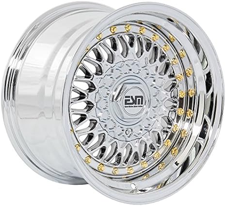 ESM-002R Wheels Rims Platinum Chrome 15x9 15" 4x100 5x100 +10 cb 57.1 ESM Wheels