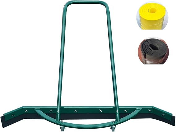 Heavy-Duty Rolling Water Pusher, Easy to Assemble Outdoor Squeegee Dew Broom with Wheels, Suitable for Basketball Courts, Cement Floors, Parking Lots, 346159
