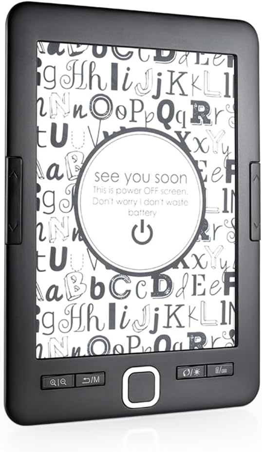 Docooler eReader, 6 Inch Glimmer-Free and Eye-Friendly Screen Reader, 8G of Storage PDF Reader with Protective Case, LED Display Light, Video, Audio, Dark Mode Option - Black