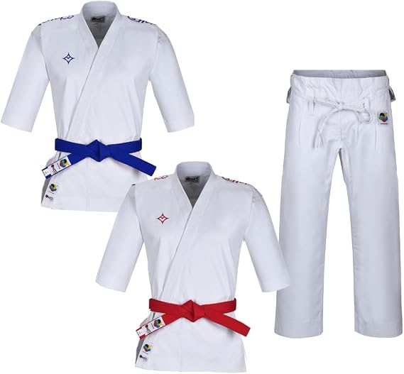 MACS KATA Uniform Karate WKF Approved Gi 14oz 100% Cotton Set with 2 jackets And 1 Trouser