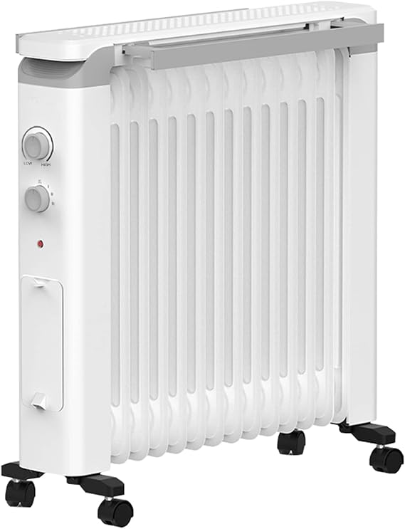 Oil Heater, Mobile, Electric Stove, Portable Heating Fixture, Towel Hanger Included, 3 Levels, Quick Heating Protection, Overheating Protection, Fall Protection Color: 2000W