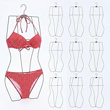 Reallnaive 10 Pack Lingerie Hangers Body Shape Hangers for Display Swimsuit Display Metal Wire Swimwear Rack for Bikini Lingerie Dress Black, 4mm Thickened