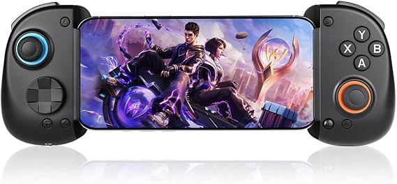 AOOSU Mobile Controller for Android/iOS, Game Controller with Hall Effect Joystick Bluetooth Mobile Gamepad with Button Assignment for Xbox Cloud Steam Link GeForce Now MFi Arcade Games, Black