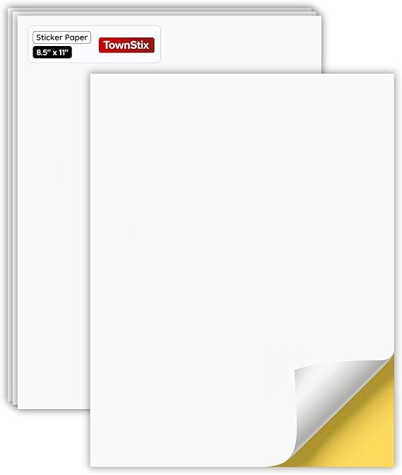 Sticker Paper for Printer, Printable Matte White Sticker - 200 Sheets