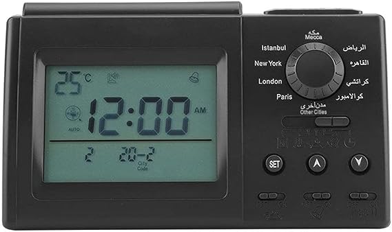 ABS Alarm Clock Automatic Islamic Azan Digital Alarm Clock Prayer Adhan Qibla Alarm Wall Desk Table Clock Home Decoration