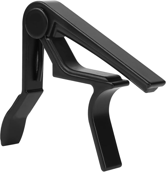 Quick Change Guitar Capo for 6-String Acoustic Guitar, Electric Guitar, Classical Guitar, Ukulele, Bass & Banjo – Ideal Guitar Accessories (Black)