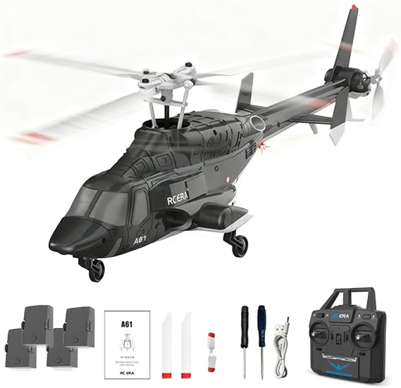 RC ERA A61 RC Helicopter for Adults, 1:52 Little Wolf Remote Controlled Helicopter with Altitude Hold & Optical Position Determination, RTF Aeroplane Model Beginners