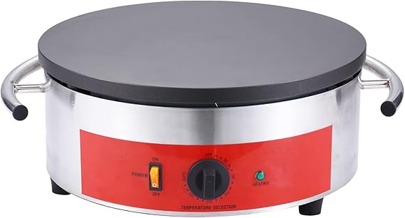 Commercial Crepe Maker 16 Inch Crepe Griddle Large Pancake Maker Machine W/Wooden Spreader And Spatula