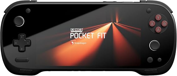 KONKR Pocket FIT Android Handheld Gaming Console, Qualcomm Snapdragon G3 Gen 3 Dual Flagship Chip, 6" 1080P 144Hz LCD, Hall Sensing Joystick & Hall Triggers with Dual-Click Trigger Lock, 8400mAh Battery PD Fast Charging, 386g Ultra-Light Ergonomic Design, Support Game Key Mapping for Mobile Games, USB 3.2 Gen2 & SD Expansion(Phantom Black, 16G+512G)