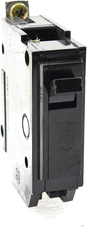 ABB TEY/Q-Line THQB1120 Miniature Circuit Breaker 20A Single Pole Breaker 120/240 VAC, 10 kA Interrupt Thermal Magnetic Trip Bolt-On Installation HACR & SWD Rated