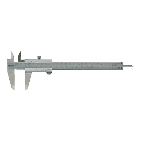 Mitutoyo 530-118 Vernier Calipers, Stainless Steel, for Inside, Outside, Depth and Step Measurements, Metric, 0"/0mm-200mm Range, +/-0.03mm Accuracy, 0.02mm Resolution, 50mm Jaw Depth | Od, Id, Depth, Step Measurement, Hardened Steel, Engraved Scale, Machining, Inspection, Layout, Precision Measuring Tool