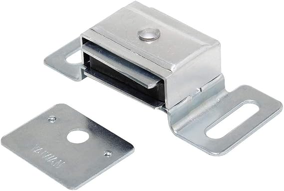 Litepak Magnetic Catch for Cabinet Doors Cupboards Drawers Shutters w/Metal Housing + Strike Plate & Screws (1 Pack)