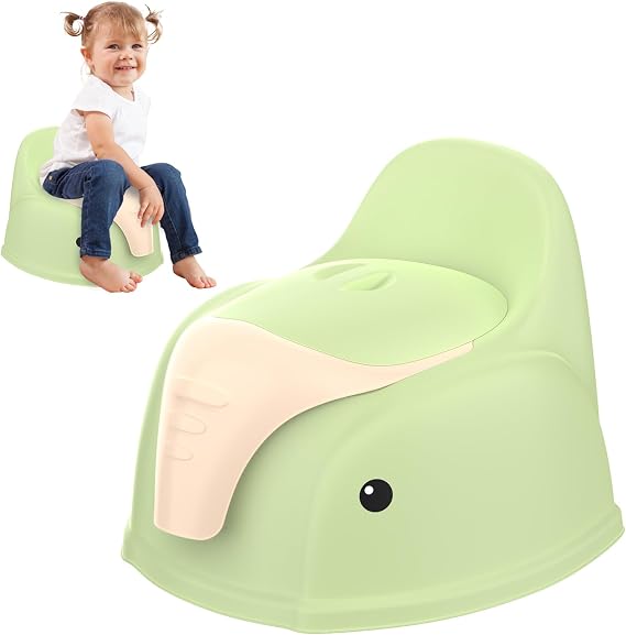 Potty Training Toddler Toilet,Baby Potty Chair for Kids Boys Girls,Portable Potty Toddlers Toilet Seat Potties Trainer with Lid Splash Guard Non-Slip Removable Bowl for 1-6 Year Old Childrens,Green
