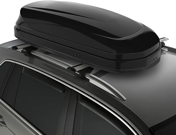 DNA Motoring Rooftop Cargo Box Carrier Lockable Heavy Duty Car Top Storage Case, Capacity 110 Lbs, 53" L x 34" W x 15" H, 11 17 Cubic Ft.(Glossy Black), PT-ZTL-8166-GSBK