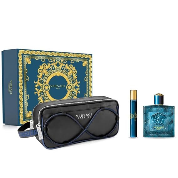 Versace Eros for Men - 3 Piece Gift Set - 3.4 Oz Eau De Parfum Spray